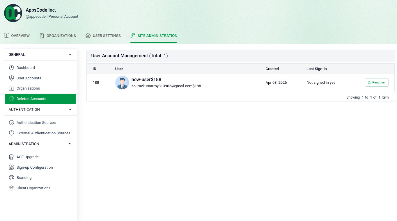 View Deleted Accounts